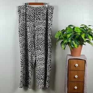 Calvin Klein Leopard Print Loose Fit Lounge Pants with Drawstring Size XL